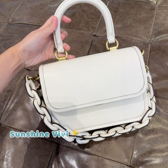 NWT Coach Rogue Top Handle Bag Brass/Chalk Glove tanned Leather CP135 - Picture 1 of 16